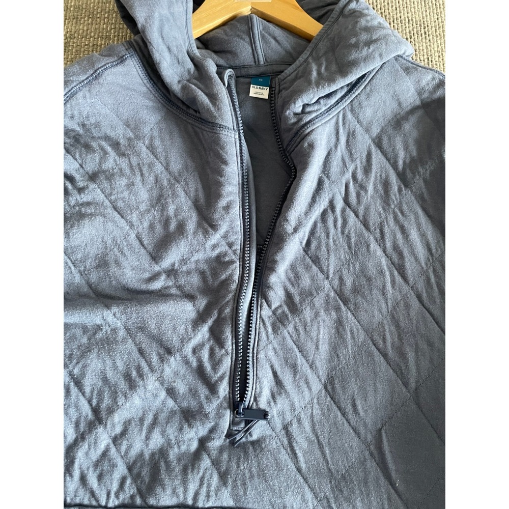 Old Navy Womens Quilted Half Zip Hoodie Blue Oversized Sweatshirt Plus Size 4X - Picture 6 of 14